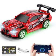 SASBSC Mini RC Car with a durable metal shell for long-lasting play on desks and floors.