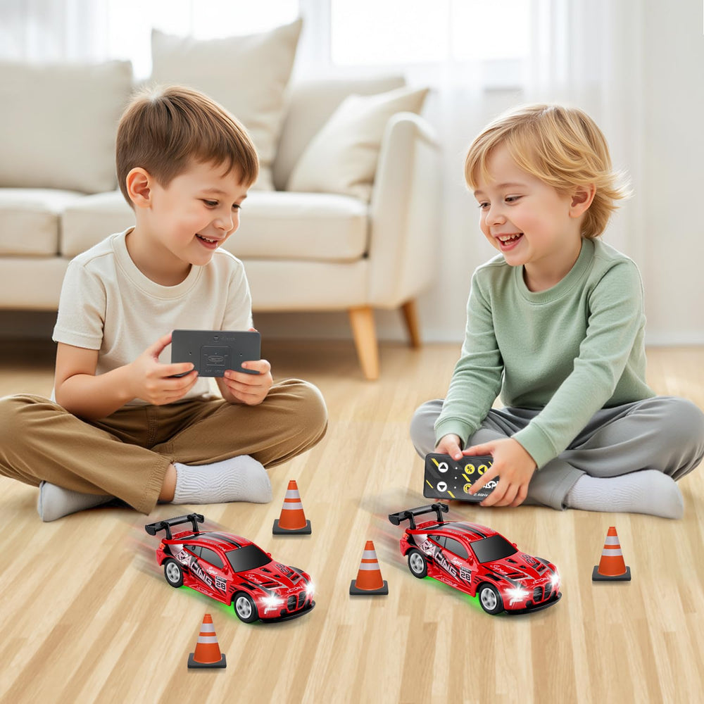 SASBSC Mini RC Car LED lights and sounds for immersive nighttime fun.