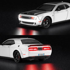 SASBSC muscle car toy, white hood open showing accessible engine-like detail