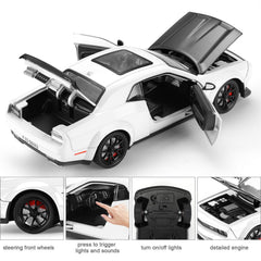 SASBSC pull-back feature, white toy car ready for quick, energetic play