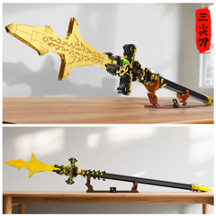 SATHIBI Demon Swords block pieces laid out for easy building.