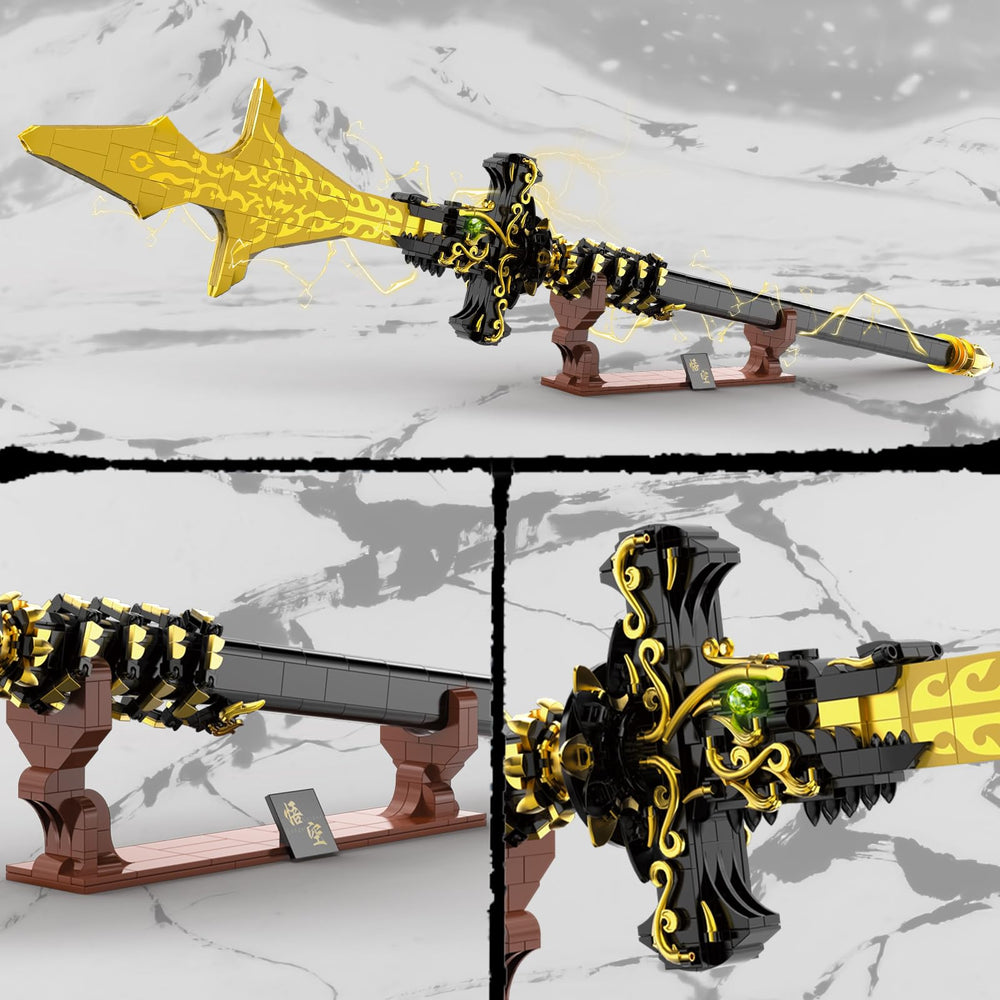 SATHIBI Demon Swords display stand highlights a dramatic sword display.
