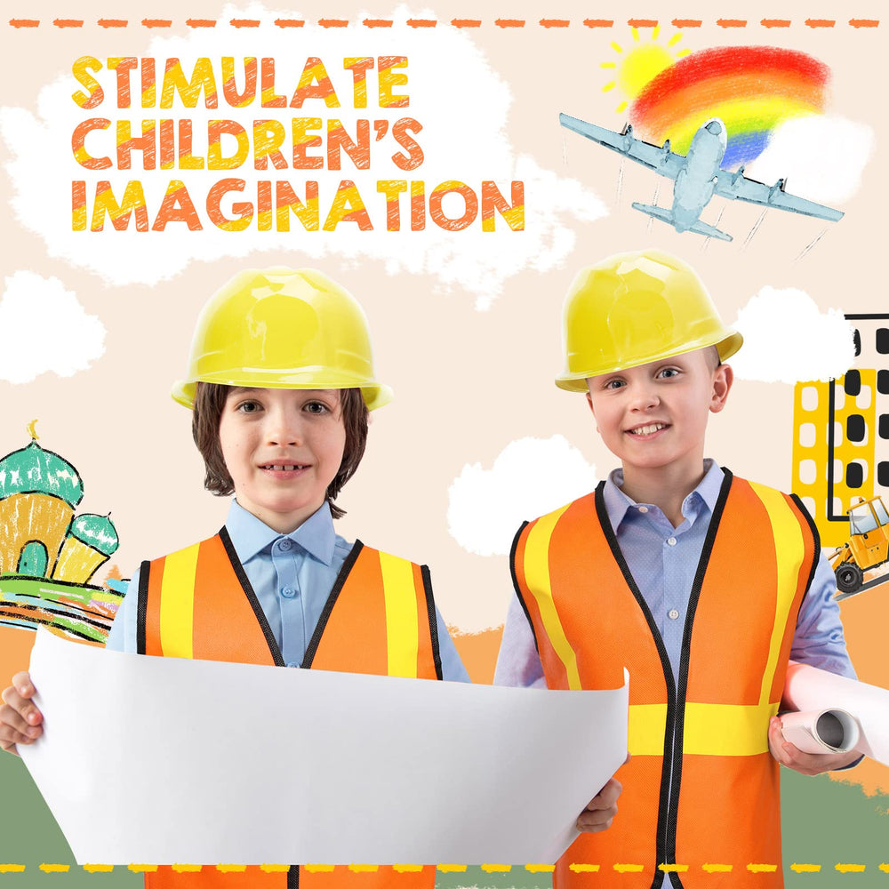 SATINIOR kids construction party setup with vibrant theme colors
