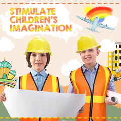 SATINIOR kids construction party setup with vibrant theme colors