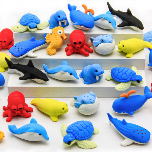 Satomoto sea animal erasers whale: cheerful desk companion that erases pencil marks smoothly.