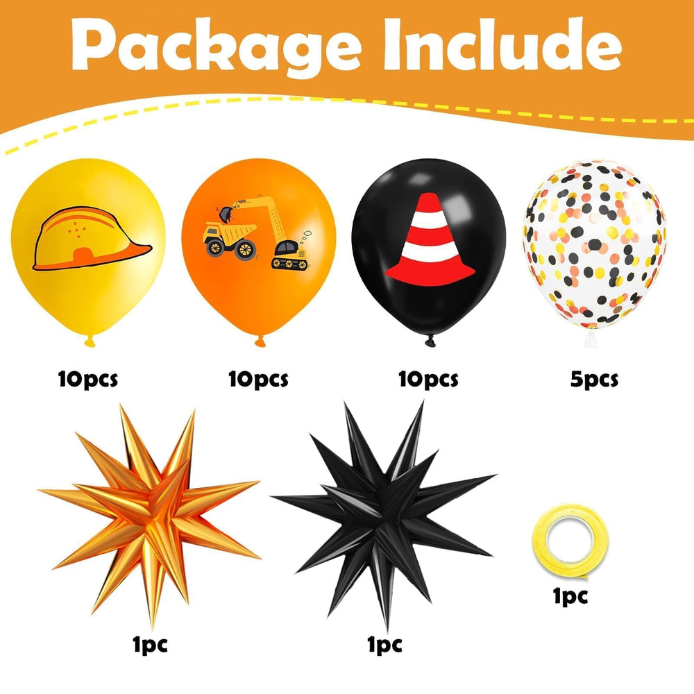 Saxuxu orange truck balloons ideal for construction themed celebrations