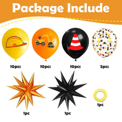 Saxuxu orange truck balloons ideal for construction themed celebrations