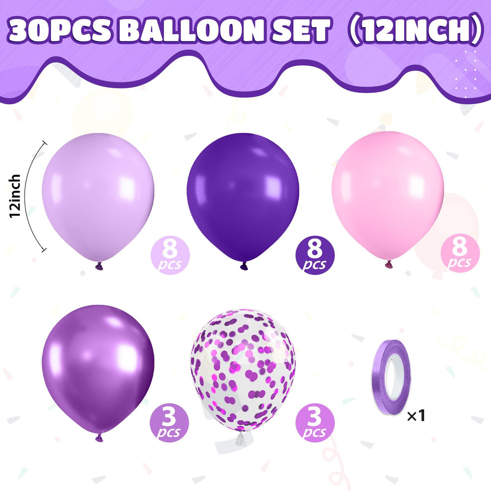 Saxuxu pink lavender balloons confetti adds festive sparkle to celebrations.