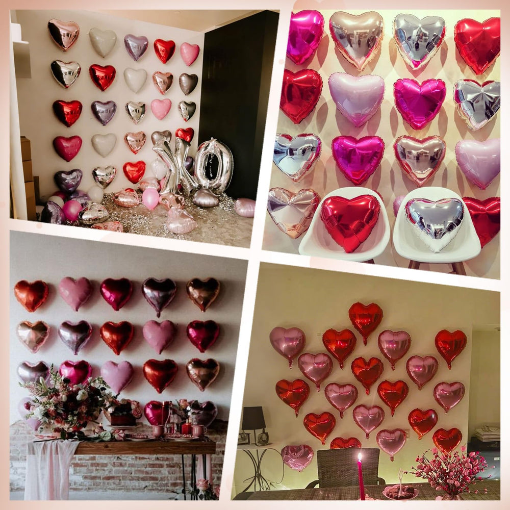 Saxuxu Rose Gold Heart Balloons valentines decor enhances celebrations with shine.