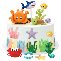 SayHalo Under the Sea Octopus Topper adds a vibrant ocean scene to the cake.