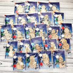 Saypacck winter snowman ornaments ready for painting and hanging as festive decor
