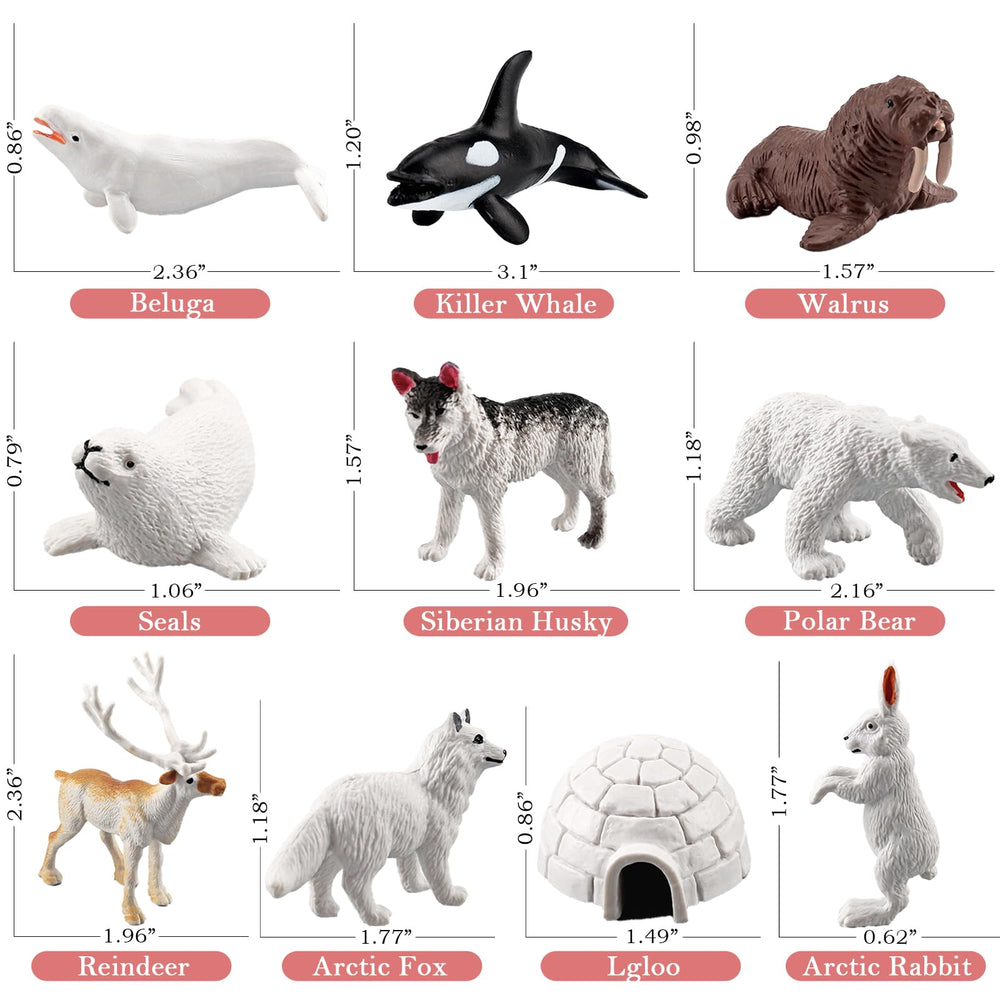 SCAHOW Arctic fox figurine for imaginative play and dioramas.