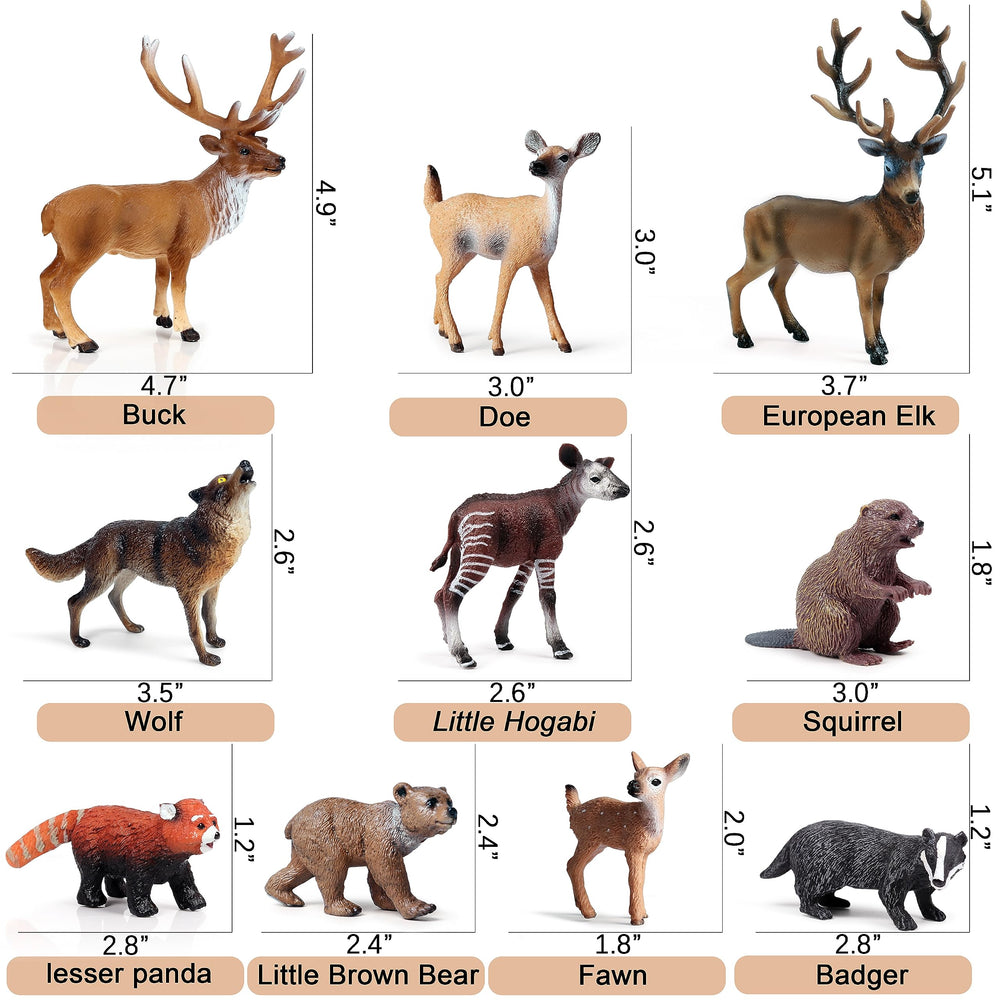SCAHOW forest wolf figure, detailed woodland toy for learning