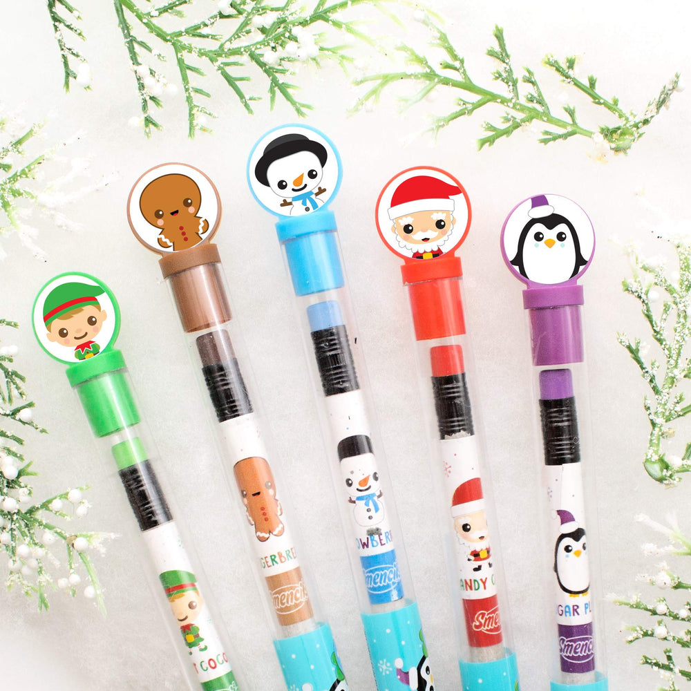 Scentco Smencils on classroom desk, ideal for rewards and creative activities.