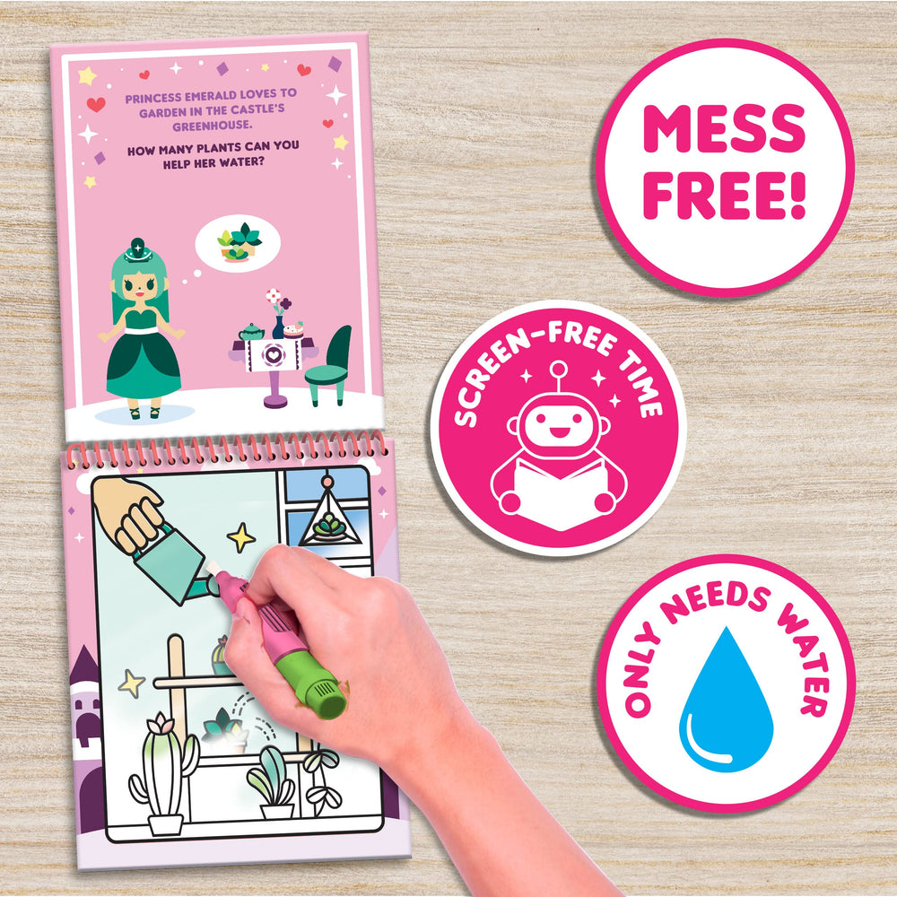 Scentco Water Magic color reveal pages displaying vibrant colors when wet