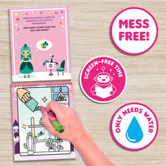 Scentco Water Magic color reveal pages displaying vibrant colors when wet