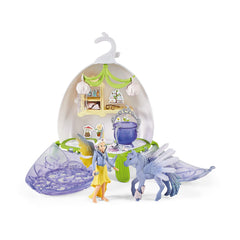 Schleich bayala Magical Vet Blossom carrying-case with veterinary clinic setup for imaginative play.