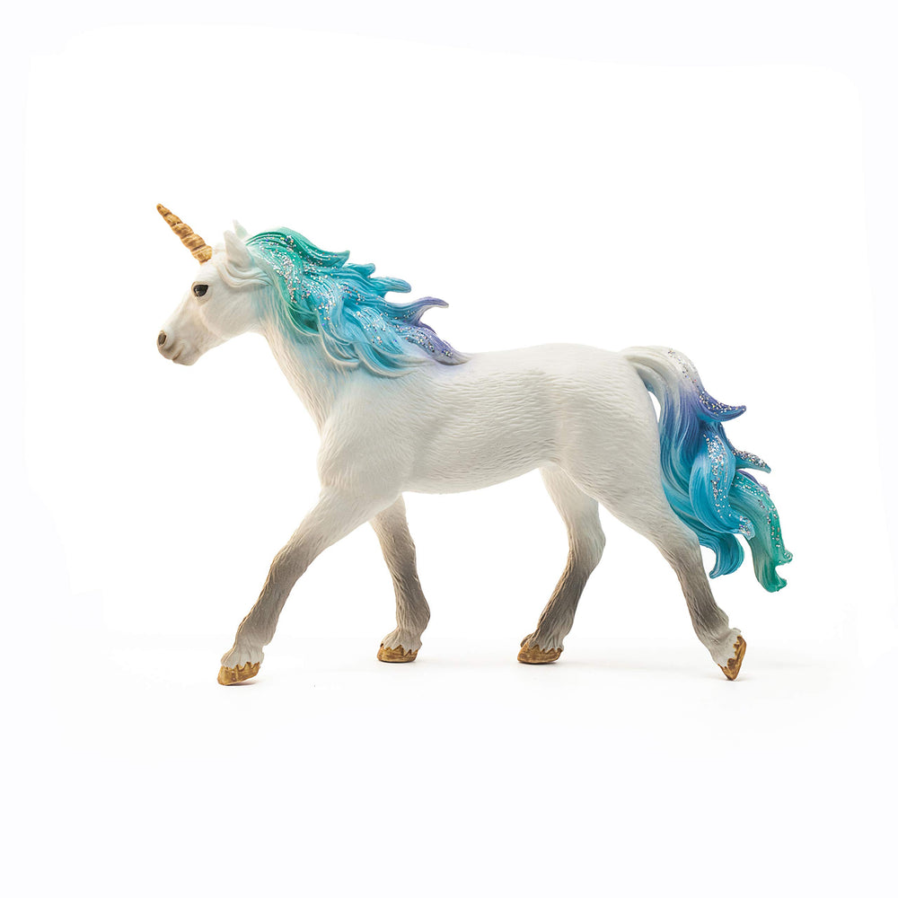 Schleich bayala sea unicorn stallion posed for creative pretend play