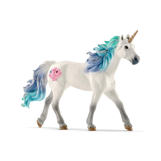 Schleich bayala sea unicorn stallion with gems in blue and purple for imaginative play