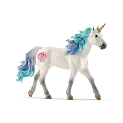 Schleich bayala sea unicorn stallion with gems in blue and purple for imaginative play