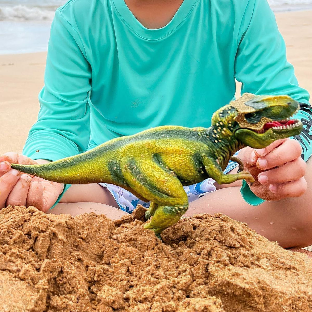 Schleich Dinosaurs T. Rex stands 11 inches tall for impressive display and action.