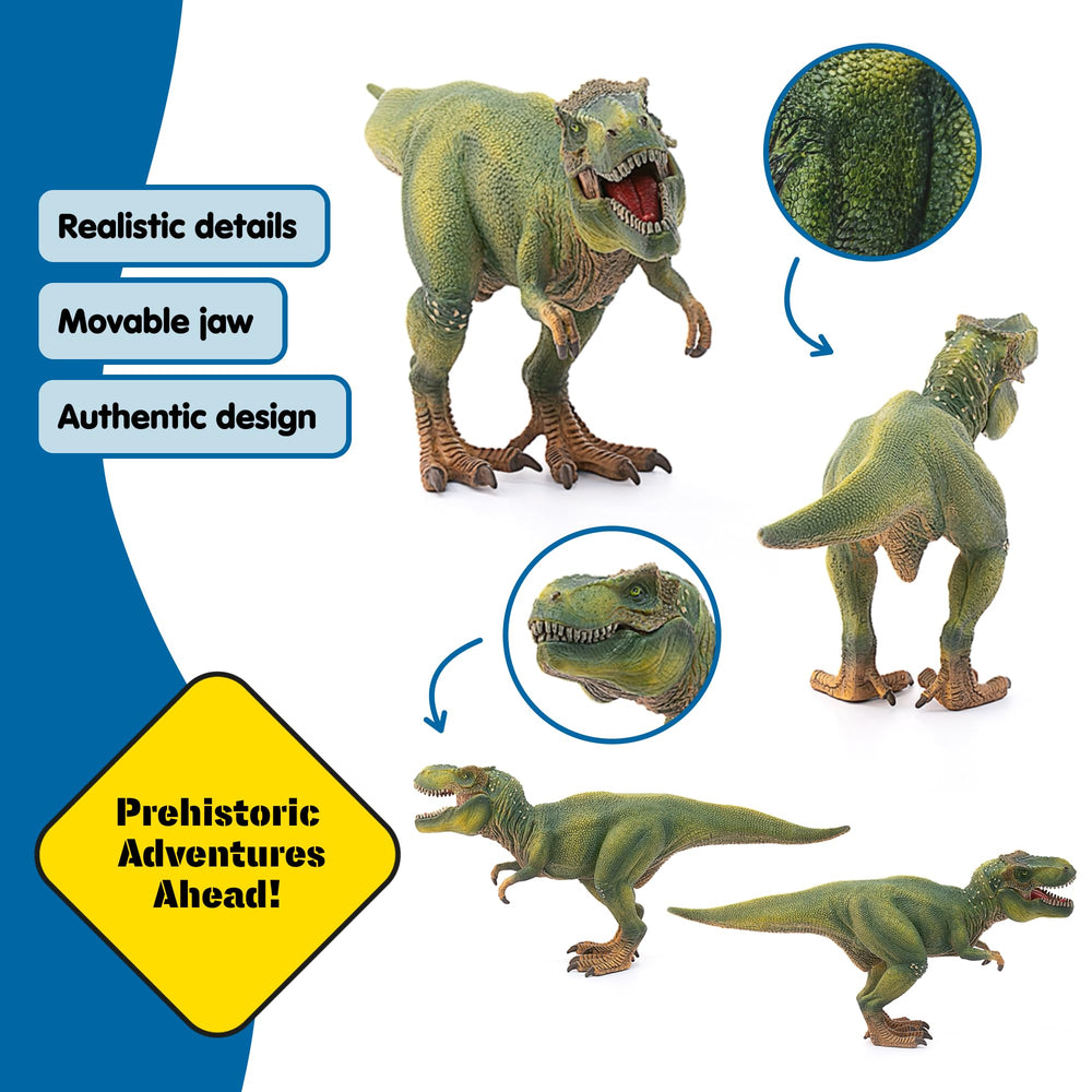 Schleich Dinosaurs T. Rex detailed skin adds museum-quality realism during pretend play.