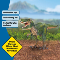 Schleich Dinosaurs T. Rex front-view pose enhances storytelling and depth perception.