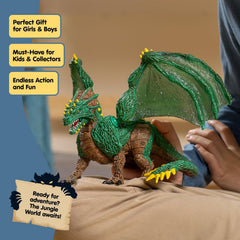 Schleich Jungle Dragon detail shows vine-covered wings for lifelike fantasy scenes.
