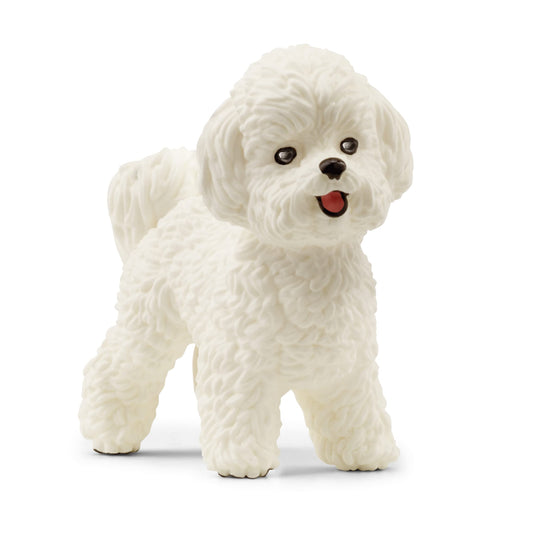 Schleich Farm World Bichon Frise figurine front view for vivid farm role-play.