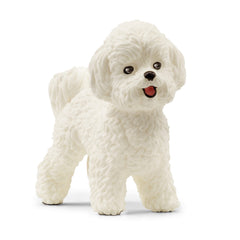 Schleich Farm World Bichon Frise figurine front view for vivid farm role-play.