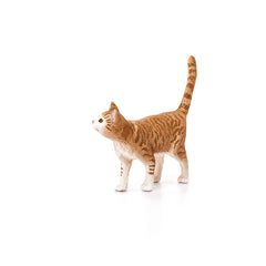 Schleich Farm World orange tabby cat on display promotes collection
