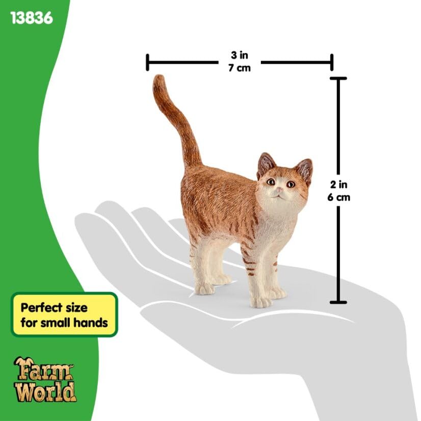 Schleich Farm World orange tabby cat with others enhances pretend farm adventures