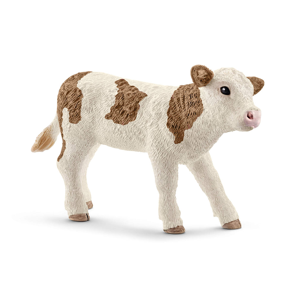 Schleich Farm World Simmental Calf toy for imaginative farm play and storytelling.