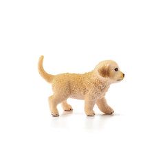 Schleich Golden Retriever Puppy close-up showing realistic fur texture.