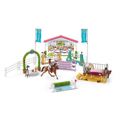 Schleich arena playset scene invites kids to create a full tournament world.