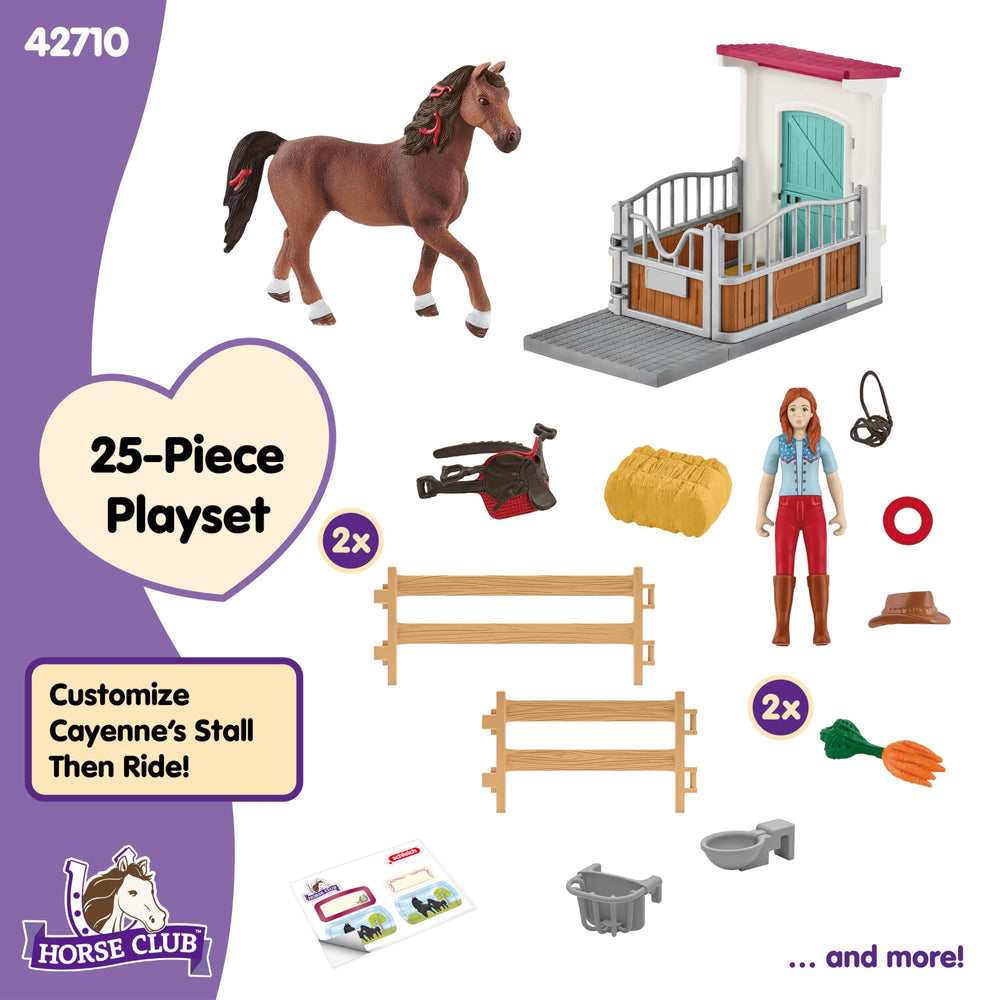 Schleich colorful bridle and saddle detail on Cayenne