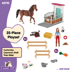 Schleich colorful bridle and saddle detail on Cayenne