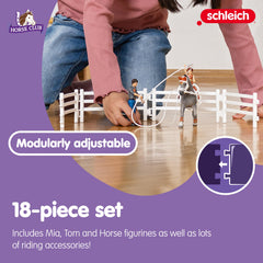 Trainer figure from Schleich Horse Club supports coaching play.