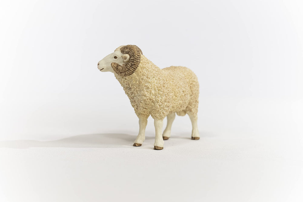 Schleich ram figurine close-up of curled horns for storytelling moments