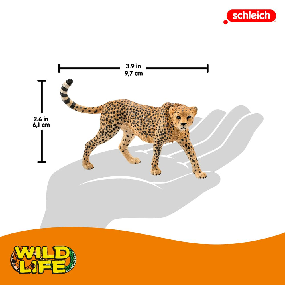 Schleich Cheetah Female figure in a dynamic pose for storytelling and role-play.