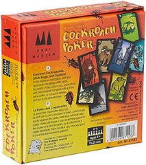 Schmidt Cockroach Poker cards arranged for rotation, emphasizing deception strategy for 3-6 players.