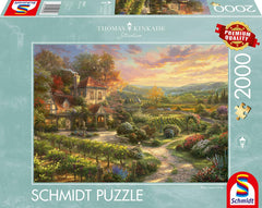 Schmidt Thomas Kinkade The Vineyards puzzle box artwork, premium packaging for gifting puzzle lovers.