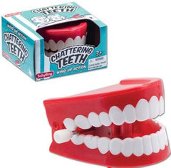 Schylling Chattering Teeth box displays playful anticipation and retro charm