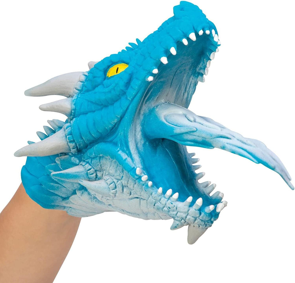 Schylling Dragon Hand Puppet in hand enables easy puppet play and imagination.