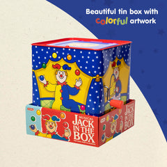 Schylling Jester Box vivid graphics spark curiosity and imaginative play.