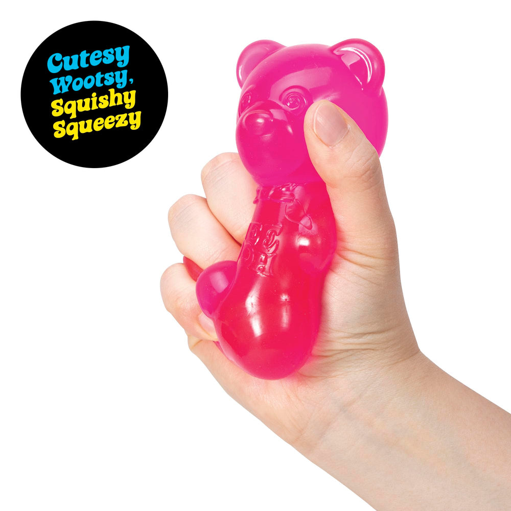 NeeDoh Gummy Bear in hand for portable fidget on the go