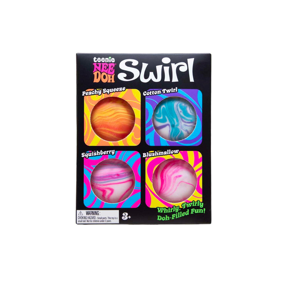 Schylling NeeDoh Teenie Swirl 1.5 inch close-up, pliable texture detail.