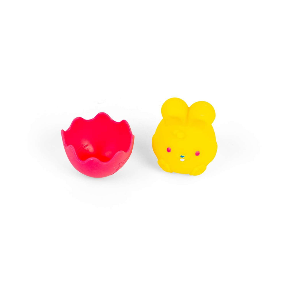 Schylling NeeDoh bunny with removable eggshell stand for portable fun