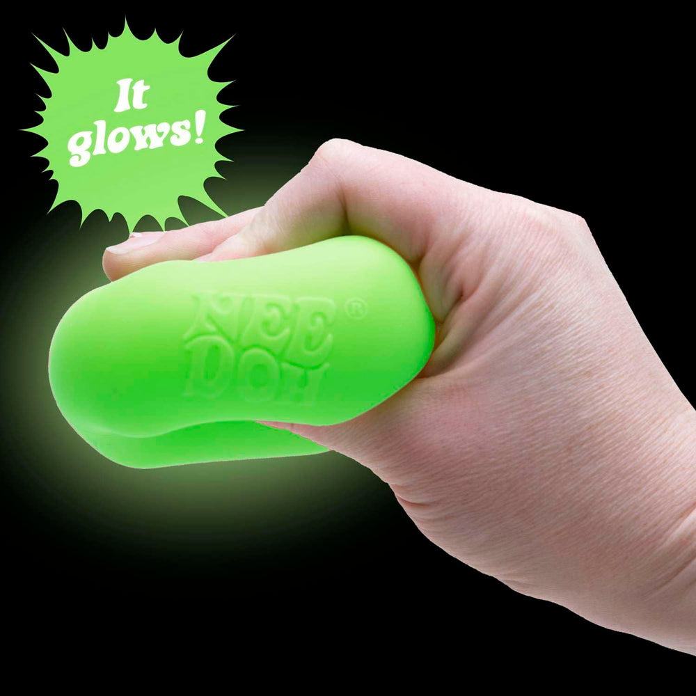Schylling NeeDoh Nice Cube Glow is suitable for ages 3 and up.
