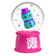 Schylling NeeDoh Squishmas snow globe with snowman offers soothing squeezes and playful visuals.